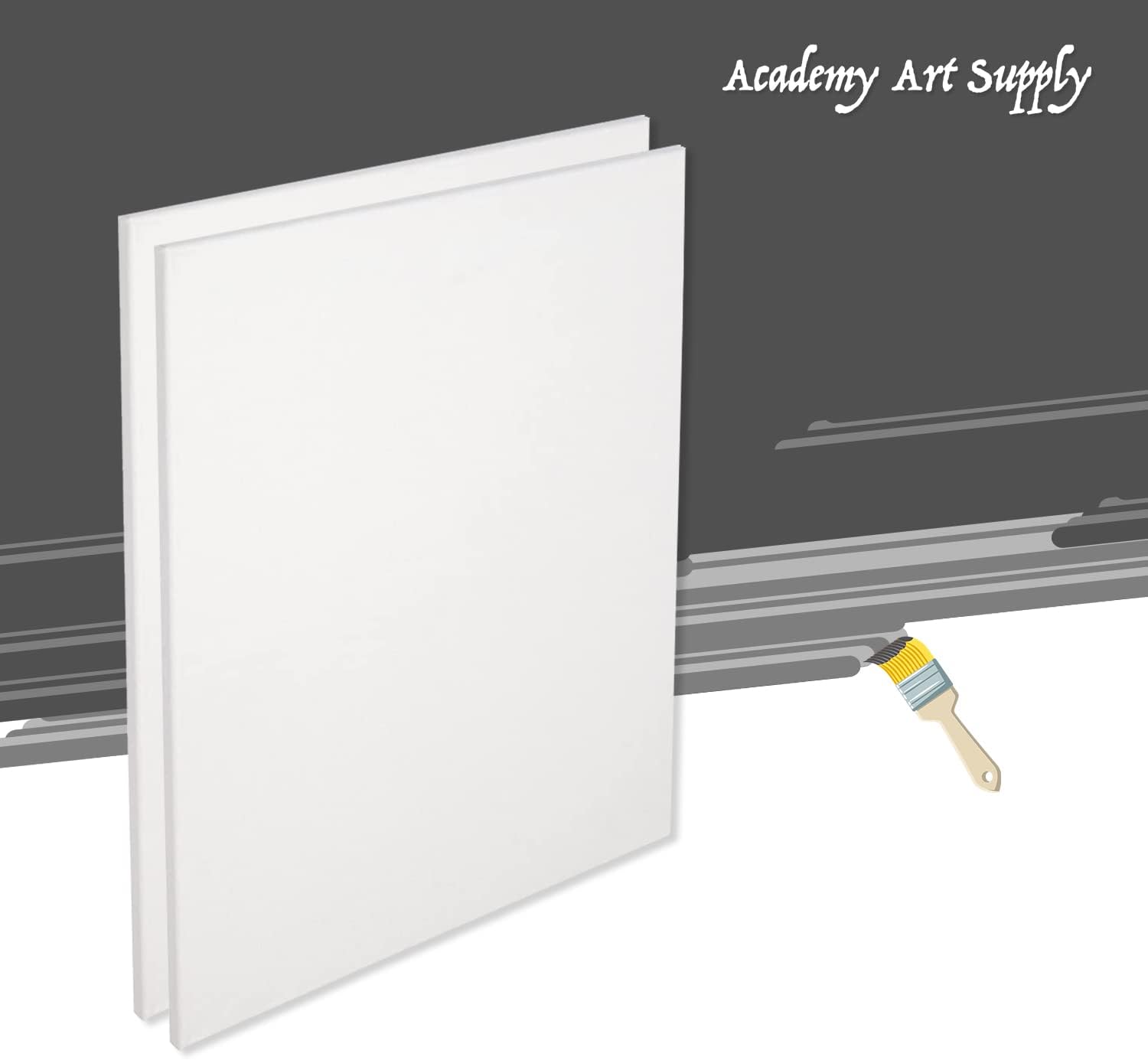 Academy Art Supply Stretched Canvases 18 x 24 inch - 100% Cotton Artist Blank Canvas for Painting, Pre-gessoed, Primed, Acid-Free Canvases, Perfect for Acrylic and Oil Painting, Pack of 4