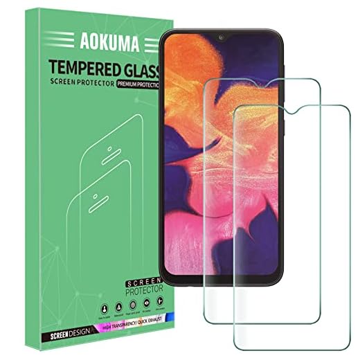 AOKUMA Samsung Galaxy A10 skärmskydd i härdat glas, [2-pack] skyddsfilm av högsta kvalitet, okrossbar, stötsäker, repsäker oljesäker - förpackningen kan variera