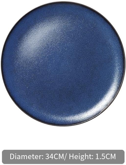 プレート ブルー セラミック テーブルウェア 北欧スタイル ウエスタン ステーキ プレート 寿司プレート ライスボウル スープボウル