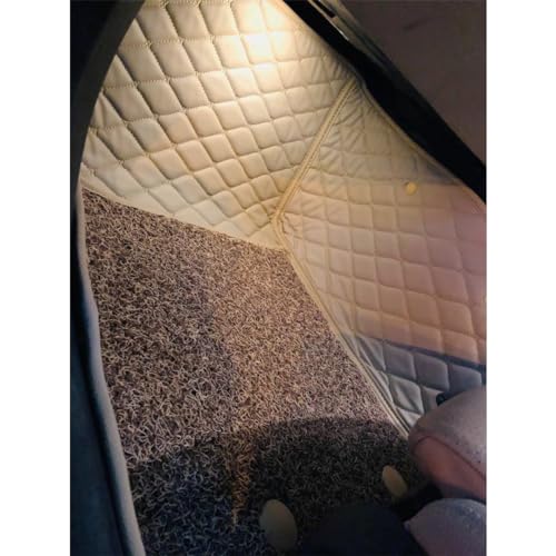 Image of Capdell 7D Car Floor Mats Compatible for Mahindra XUV 700 5 Seater || Luxury Leather Double Car Floor Mat Complete Set || 100% Waterproof and Washable || Color :- Beige