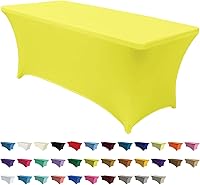 Vista 23 de ABCCANOPY - Funda de mesa de spandex elástica de 4 pies, mantel ajustado y resistente a arrugas, reutilizable para mesas plegables rectangulares