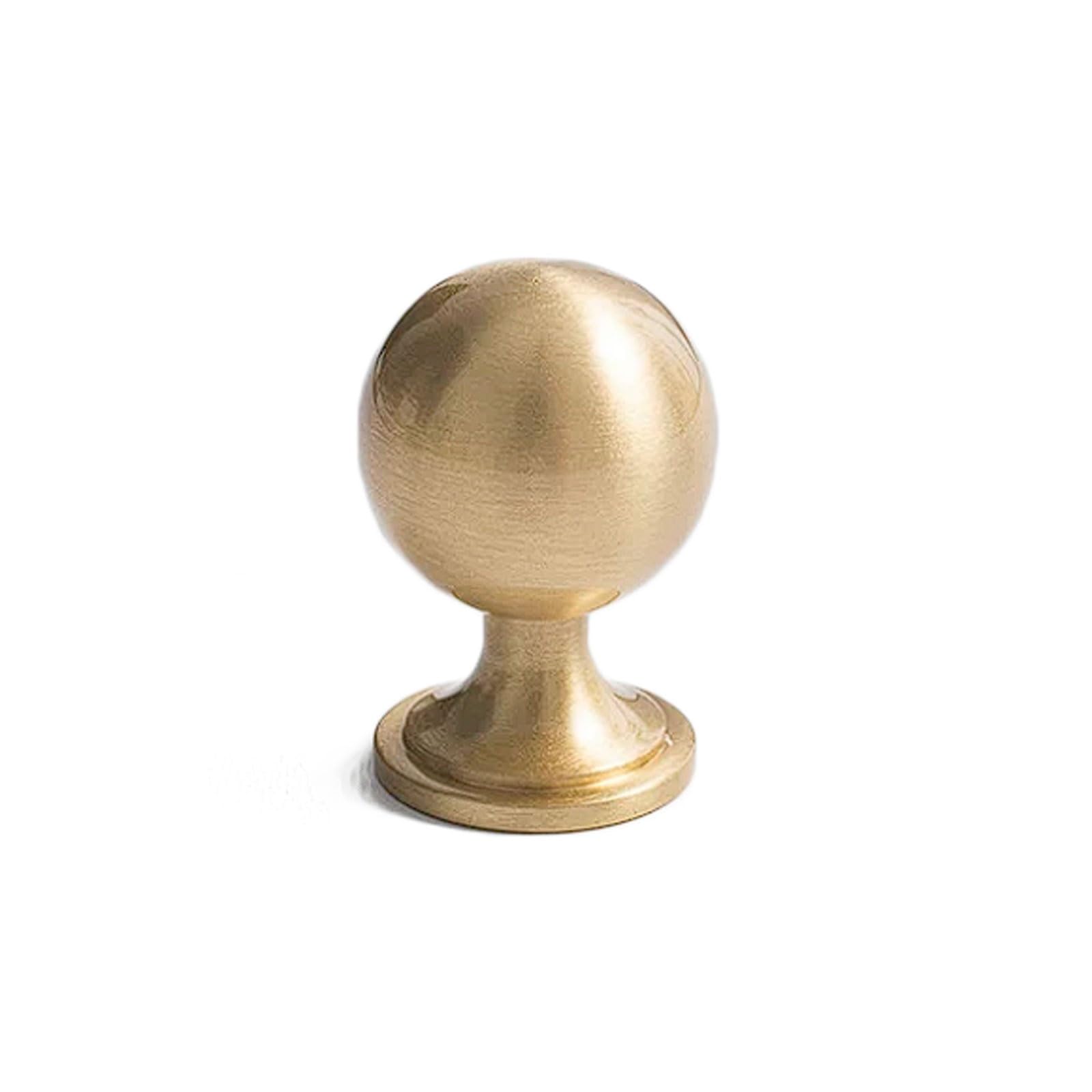 Chenhoju One Color Gold Brass Round Sphere Cabinet Pulls Single Hole Double Hole Options Ideal For Dressers, Wardrobes, Kitchen Cabinets Cabinet Pulls(22Mm)
