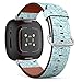 CJBROES Replacement Leather Watch Band, Compatible with Fitbit Versa 3 and Fitbit Sense of Wristband Bracelet Accessory - Made sea Fauna