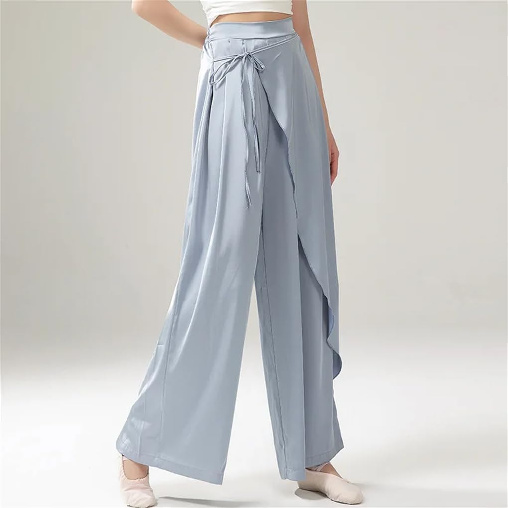 Women's Modern Dance Pants Latin Dance Practice Clothes Wide Leg Pants Dance Elastic Waist National Standard Pants