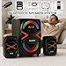 Boytone BT-326F, 2.1 Bluetooth Powerful Home Theater Speaker System, with FM Radio, SD USB Ports, Digital Playback, 40 Watts, Disco Lights, Full Function Remote Control, for Smartphone, Tablet., Black