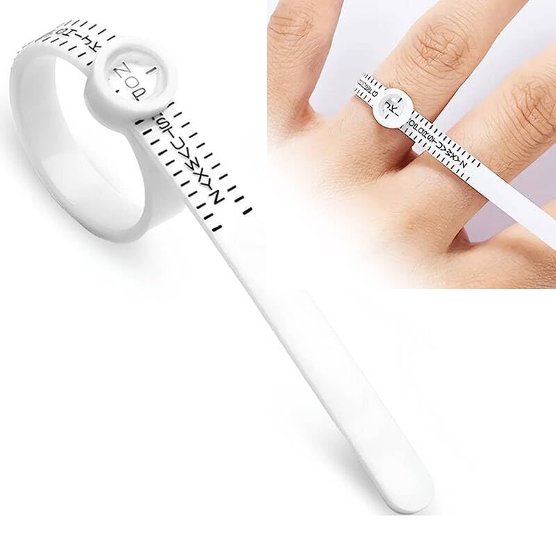 Ring Size Gauge with Magnifying Glass | Precise Measuring Tape A-Z Flexible Easy to Read
