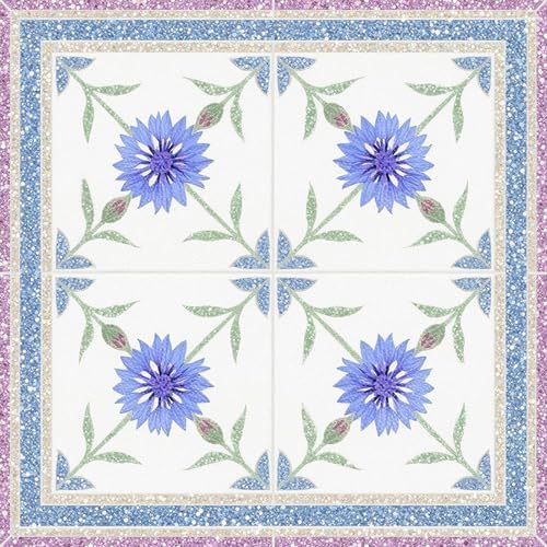 Image of Moroccan Tile Stickers | Waterproof Self Adhesive Peel & Stick Tile Decals for Kitchen Backsplash, Bathroom Wall, Floor, Furniture & Glass (6x6 Inch, Design 7, 40 Pic)