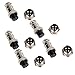 BQLZR Silver Aviation Plug 4-Pin 16mm GX16-4 Metal Male Female Panel Connector Pack of 5