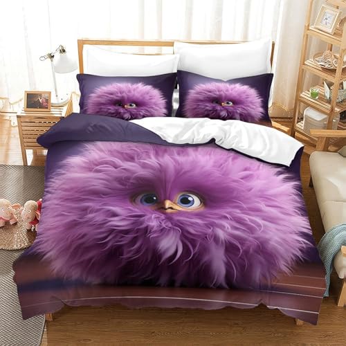 Housse de couette dinosaure violet effet 3D en microfibre résistante - 3