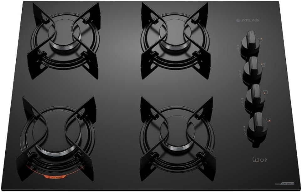 Cooktop 4 Bocas Preto Atlas U Top Cooktop 4 Bocas Preto Atlas U Top