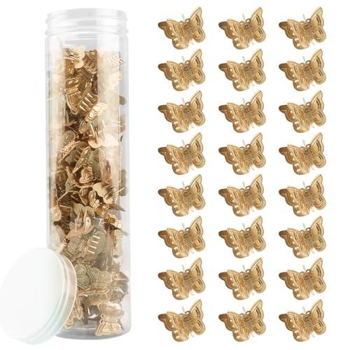Ahoney 60PCS Mini Gold Butterfly Hair Clips for Hair with Box Glitter 90s Y2k Hair Accessories for Girls Women 08