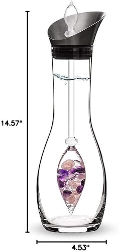 Miniatura 10 de VitaJuwel Era WELLNESS  Decantador de agua de cristal con amatista cuarzo rosa y cuarzo transparente