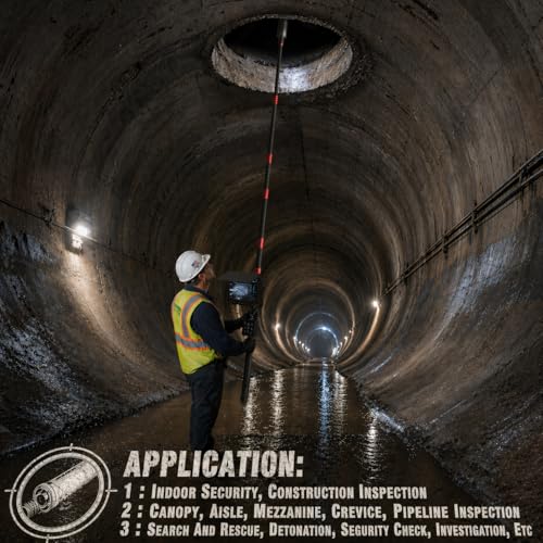 Cámara de Alcantarillado con Poste Telescópico, Vista 360 Grados, Pantalla IPS 7'' 1080P miniatura 2