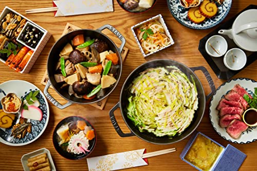 staub-Wa-NABE-40501-010-Wanabe-Gray-L-20cm-Two-Handed-Cast-Iron-Pot-Rice-Cooking-3-Pieces-Induction-Compatible