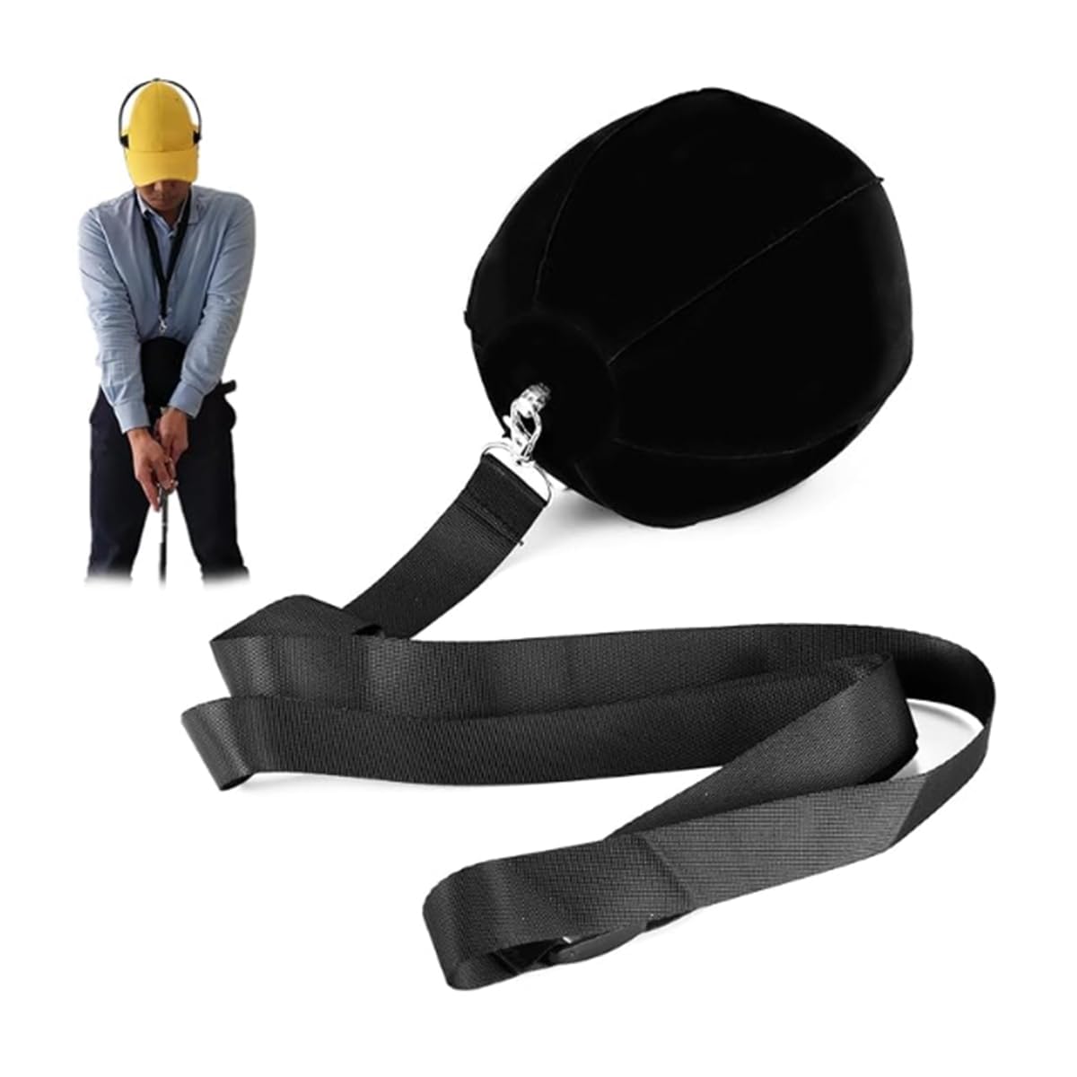 Namvo Golf Swing Training Aid Smart Ball Assist Practice Corrección de Postura Ajustable Negro