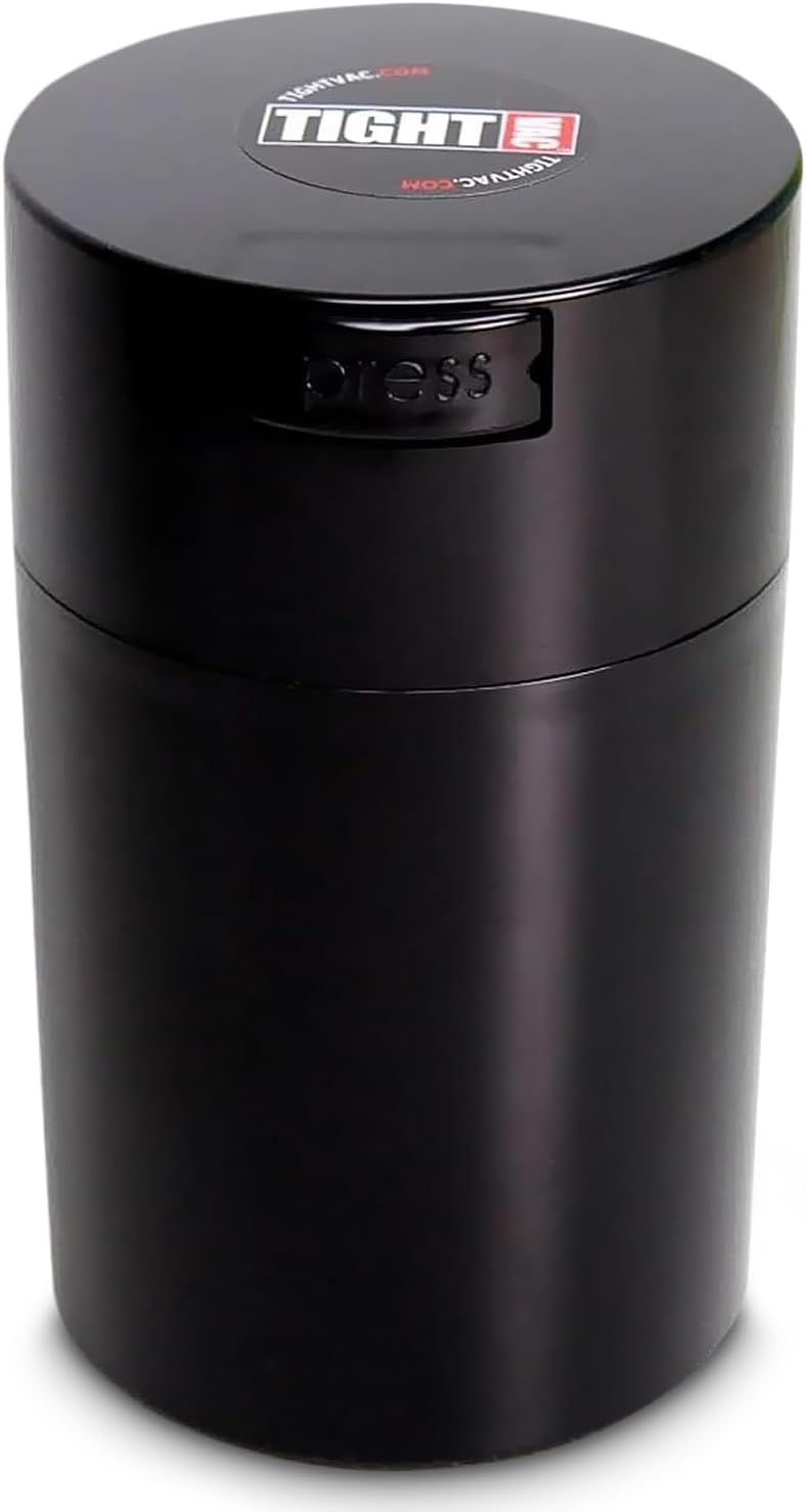 TightVac 0.57L Airtight Vacuum Container (6 oz) – Smell Proof Food Storage – BPA-Free (Black)
