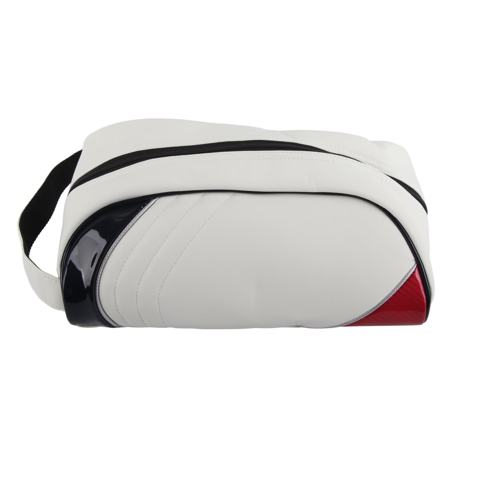 PU Leather Golf Shoe Storage Bag, Zipper Sport Travel Shoe Bag, Home Travel Dust Storage Bag Accessory Bag White