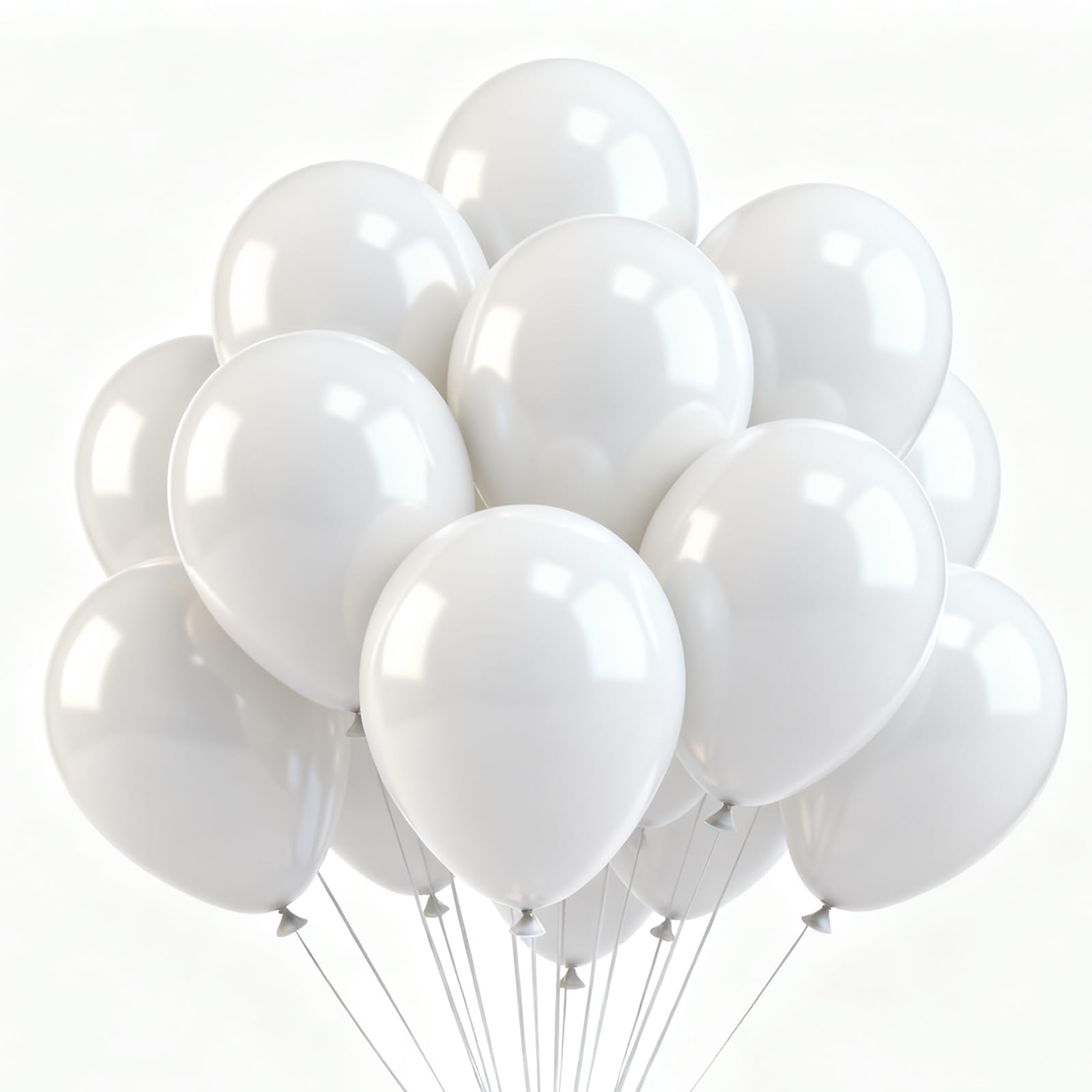 50pcs 12inch White Latex Helium Balloons for Birthday White Party Decoration