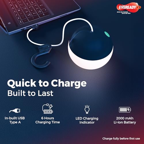 Image of Eveready Camplite HL82, Rechargeable Emergency Lantern, 3W Lantern Waterproof, USB Type-A Charging, Powered by a 2000mAh Li-ion Battery, Pack of 1