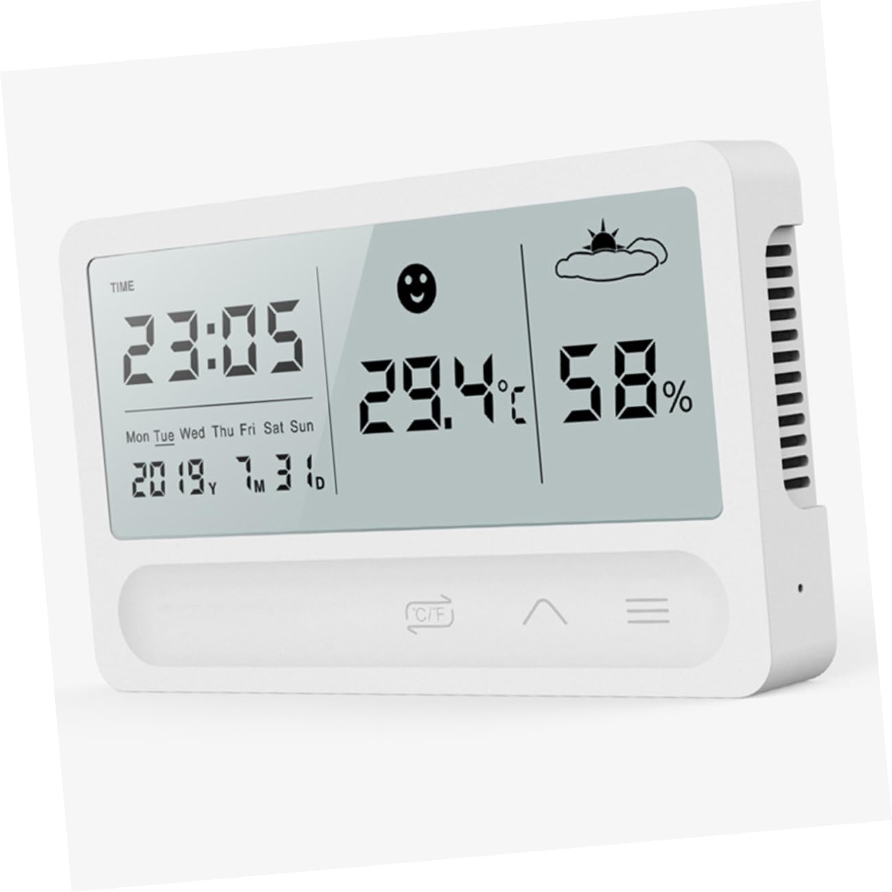 SUPVOX 2 Pièces Mètre De Température Et D'humidité Thermomètre Portatif Thermomètre D'intérieur De Charge Compteur De Température Numérique Rotin Toucher Blanche Surveiller