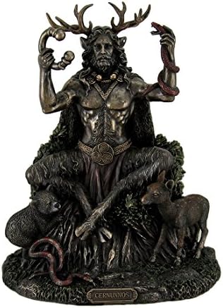 Veronese Design Resin Statues Cernunnos Celtic Horned God of Animals and The Underworld Statue 9 Inch 7 X 8.75 X 5.5 Inches Bronze