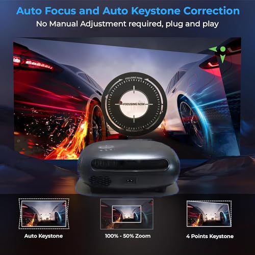 Image of TOPTRO ?13500 Lumens, Auto Focus & HDMI Arc? Smartpix Projector 4K Ultra HD Support, 1080P Native Full HD, Auto Keystone 5G WiFi BT YouTube Prime Netflix Hotstar 300 inch Screen Portable Projector, Black