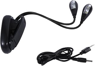 LED Lighting Clip, Flexible 2 Dual Arms Clip on 4 LED Light for Book Reading Tablet Lamp