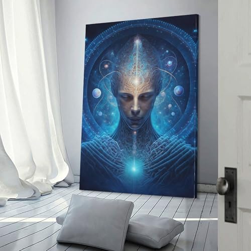 Art mural gris univers zen ésotérique pour purifier l'atmosphère