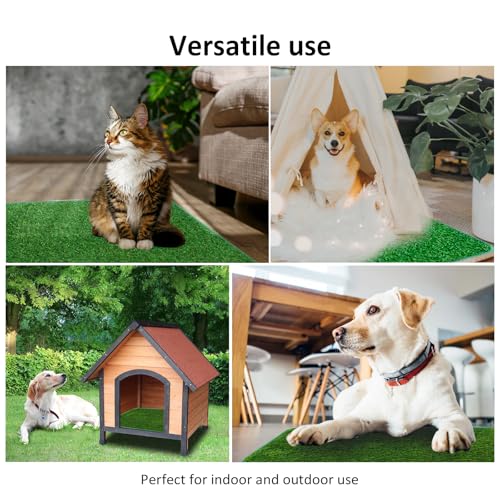 Hundeklo Wiederverwendbar, 71x46 cm Waschbar Hundetoilette Hunde Welpenklo Leicht Reinigen Trainingsunterlagen mit Kunstrasen für Balkon Zuhause Wohnung