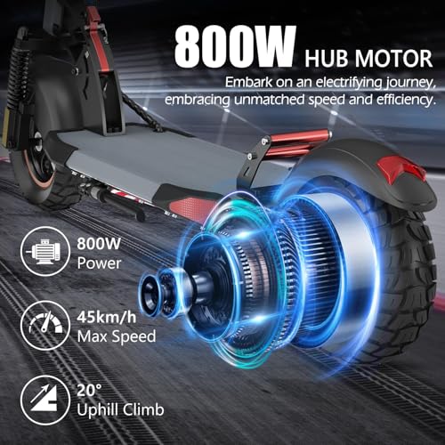 Adult Electric Scooter 10" Offroad 800W 30-35KM Long Range