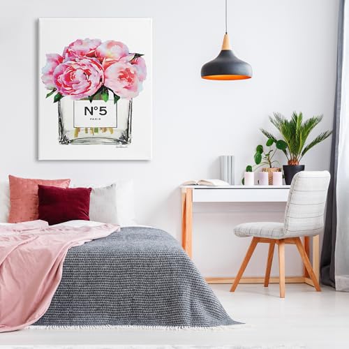Image of Glam Paris Vase with Pink Peony, 36 x 48 Inch Canvas Wall Art