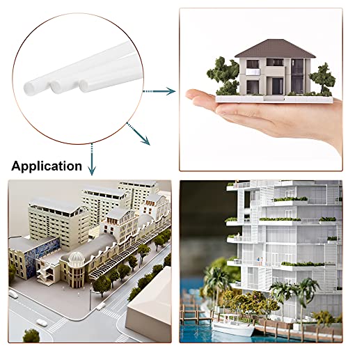 Image of MECCANIXITY Plastic Model Tube ABS Round Tube 5 /16 inch OD 10 inch White Easy Processing for Architectural Model Making DIY 3 Pack