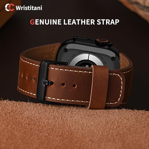 Image of Wristitani Genuine Leather Strap Compatible With Apple Watch