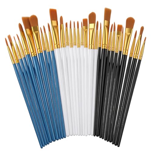 Set de 30 Pinceles para Pintura, Formas Variadas, Pinceles Acrílicos por Mayor