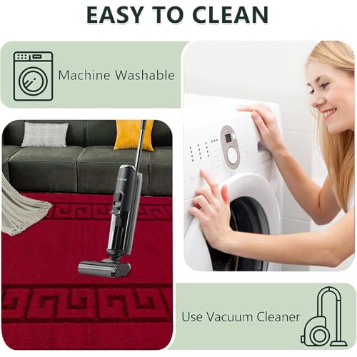 PHP Carpet Runners for Hallways Non Slip Long With Gel Back - Marble Rug Washable Low Pile Rug, Kitchen Runner - Ideal For Living Room, Bedroom, Lounge And Hall |60 x 220 cm - Red - Cosy Home Interiors PHP Carpet Runners for Hallways Non Slip Long With Gel Back - Marble Rug Washable Low Pile Rug, Kitchen Runner - Ideal For Living Room, Bedroom, Lounge And Hall |60 x 220 cm - Red - Image 6