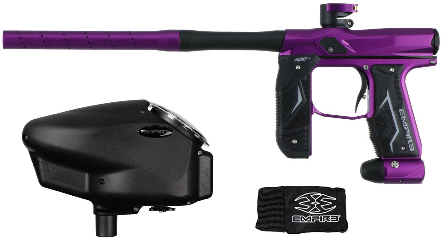 Empire Axe 2.0 Competition Paintball Gun Package w/Grey Halo Too Loader - Dust Purple/Dust Black