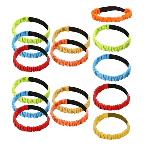 Abaodam 15 Correas Elásticas para Carreras de Tres Piernas Juego de 15 Piezas Multicolor Rojo Amarillo Azul Verde Naranja Bandas para Piernas para Juegos de Carnaval Relevos y