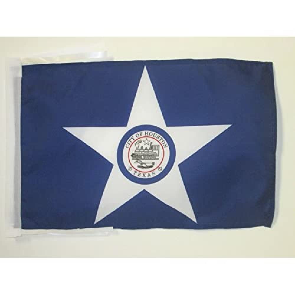 AZ FLAG - Houston Flag - 18'' x 12'' - 100% Polyester Houston city - Texas Small Banner with Two Cords - Fade Resistant - Vivid Colors - 18x12 in - 45x30 Cm โ image 1