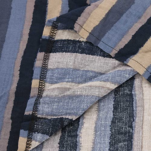 Men's Striped Robe Button Up Long Sleeve Kaftan Thobe Splits Long Gown Casual Shirt Ramadan Mosque Madrasa Outfits4