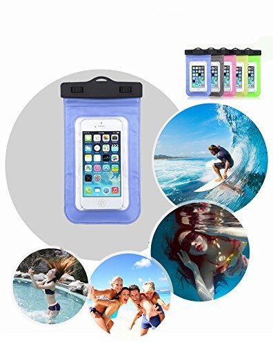 Waterproof case for mobile in swimming : 5.5" (Blue)