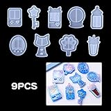 moldes figuras kawaii Uso amplio: perfecto para joyería, collar, pulsera, llavero y otras joyas colgantes. También puedes usarlo para hacer una coctelera en la funda de tu teléfono móvil
