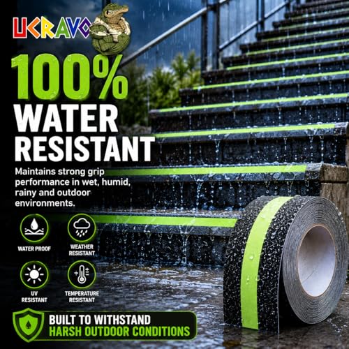 Image of UCRAVO Anti Slip Safety Grip Tape Non-Slip Traction Tapes With Glow In The Dark Non Skid Stage Safety Reduce The Risk Of Slipping For Indoor Or Outdoor Stair Tread Step, Other Slippery Surfaces