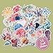 Navy Peony Watercolor Spring Flower Stickers Set (37 Pieces) - Artsy, Waterproof, Durable | Nature-Themed Decals for Laptop, Phone and Scrapbook