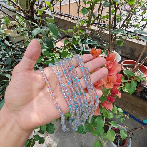Image of 6mm Rondelle Glass Beads for Jewelry Making, Faceted Briolette Crytal Spacer Beads for Bracelet Necklace Earring, Red with Green 720pcs