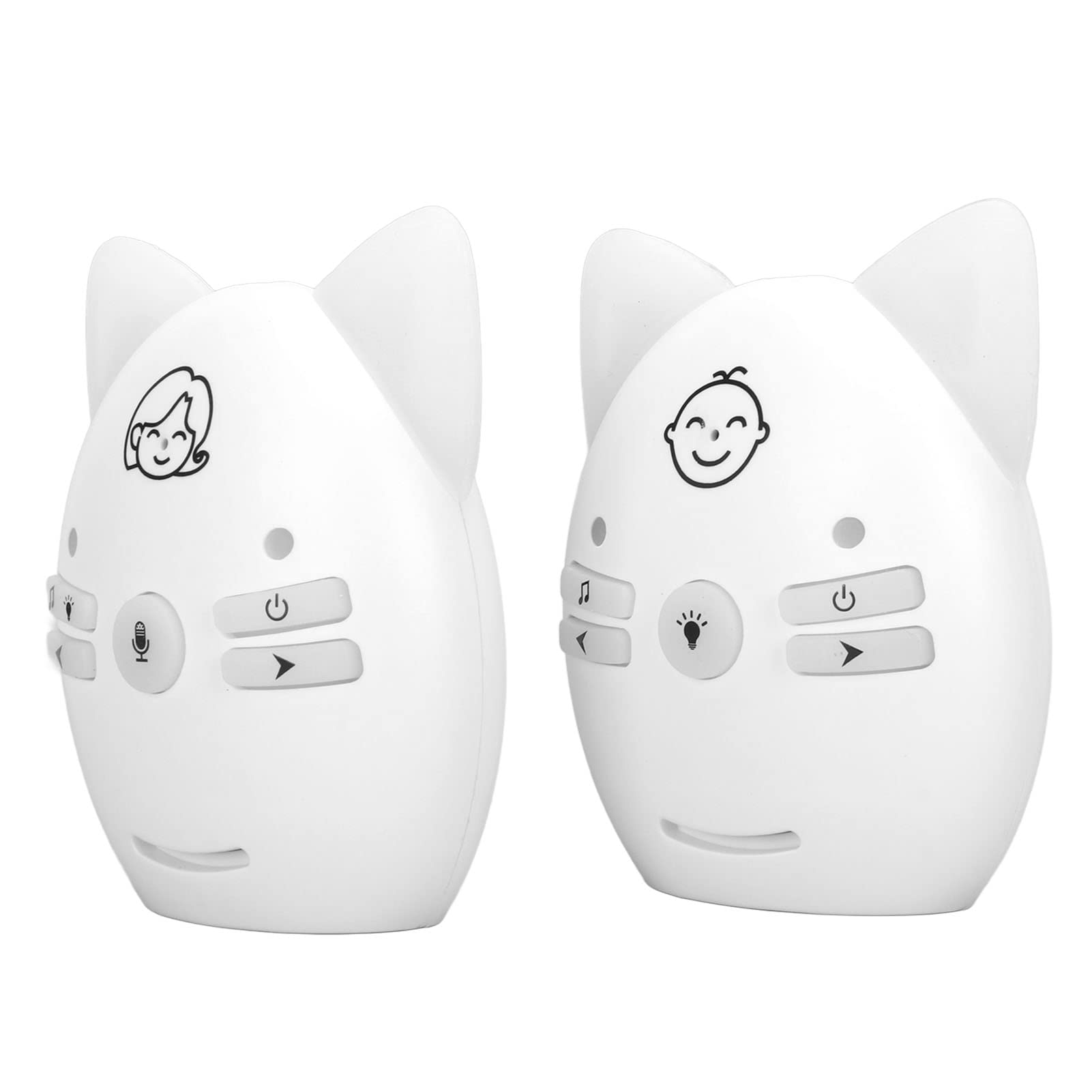 Baby Monitor Aggiornato, Baby Monitor Wireless con Messa a Fuoco Digitale, Luce Notturna SM da 905 a 925 MHz a Lungo Raggio, Suono Cristallino, Spina Europea 100‑240 V (Bianco)