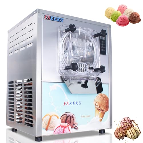 Hard Ice Cream Maker Commercial Gelato Machine 16-24L/H, 5.3 Gph Capacity Suitable for Restaurant/Bar/Home, Auto Clean LED Display Maquina De Helado 1400W