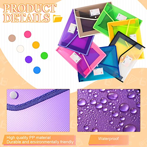 B4 Plastic Expanding File Folders Envelope File Folder Document Organizer Colorful Wallet Folder Receipt Organizer Folder With Snap Closure For School Office (Mixed Color,14 Pack) #TOP2