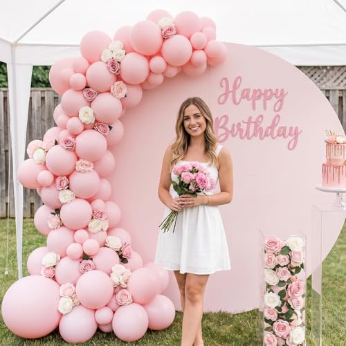 Image of Togvu Patel Pink Balloons, 50Pack 5 Inch Small Mini Baby Pink Latex Party Balloons for Birthday Bridal Baby Shower Gender Reveal Easter Party Decorations Supplies