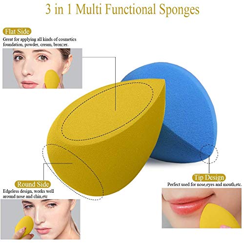 image for BEAKEY 4+1Pcs Makeup Sponges with Powder Brush, Foundation Blending Sp