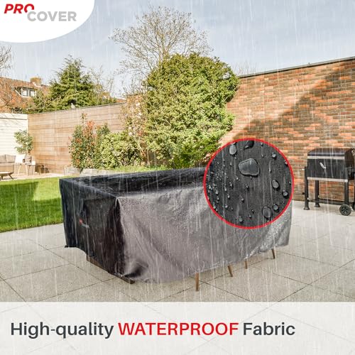 Funda premium para muebles exteriores: Tejido resistente e impermeable con recubrimiento de PVC. Gruesa, duradera, ideal para mesa, sala de jardín, muebles, terraza. Lona de protección (125x80x70cm) - imagen 2